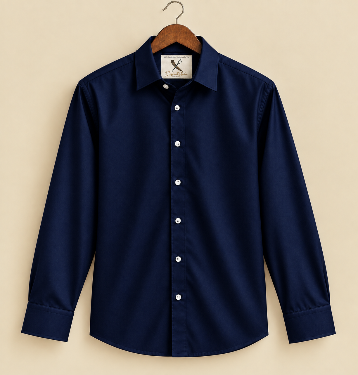 Classic Navy Blue Giza Cotton Shirt