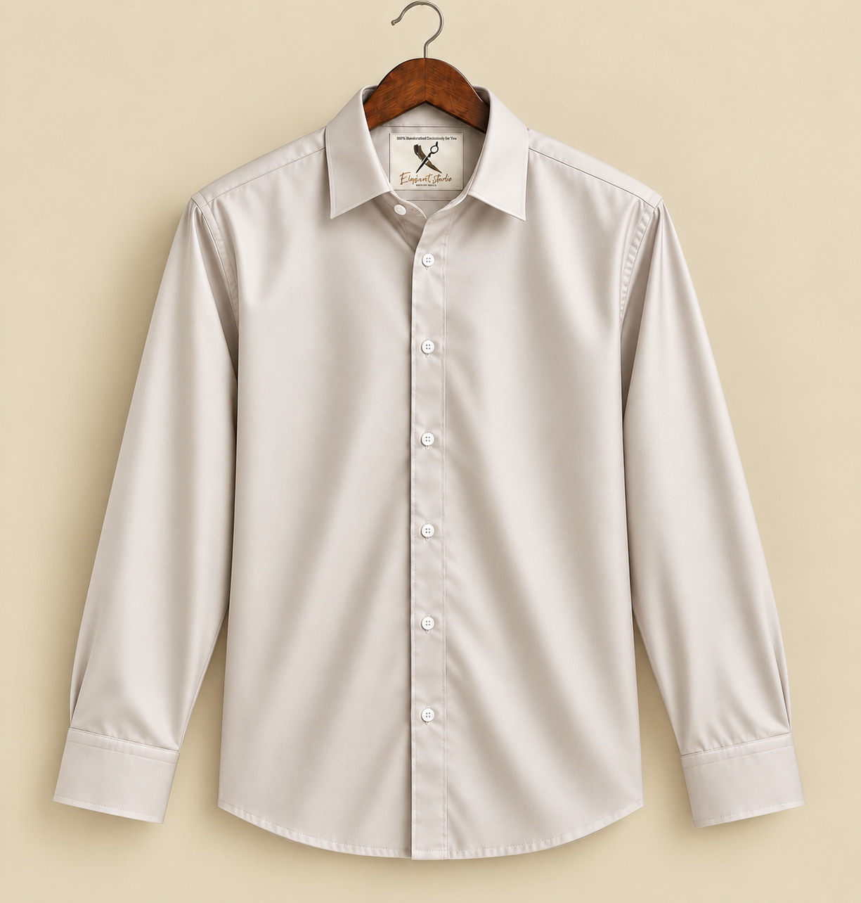 Classic Beige Giza Cotton Shirt